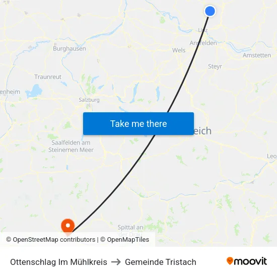 Ottenschlag Im Mühlkreis to Gemeinde Tristach map