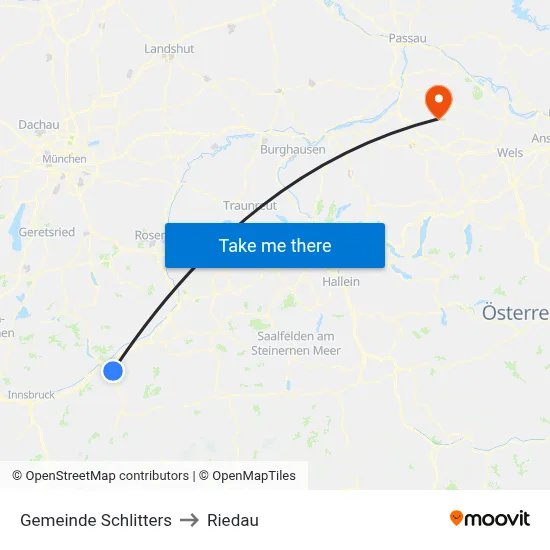 Gemeinde Schlitters to Riedau map