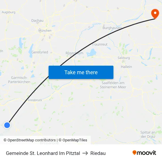 Gemeinde St. Leonhard Im Pitztal to Riedau map