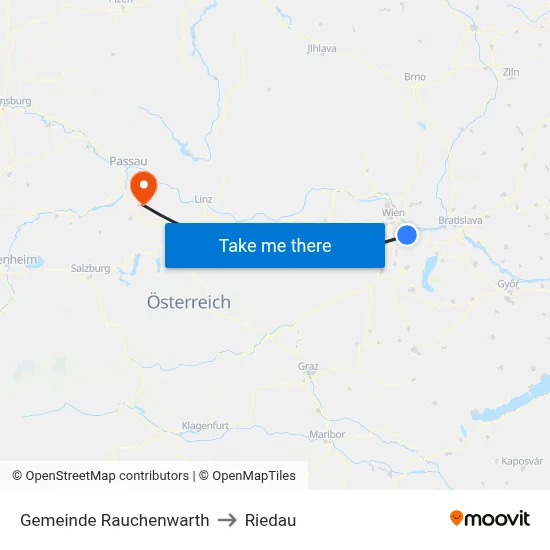 Gemeinde Rauchenwarth to Riedau map
