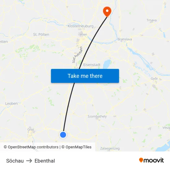 Söchau to Ebenthal map