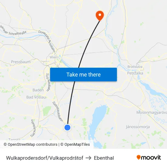 Wulkaprodersdorf/Vulkaprodrštof to Ebenthal map