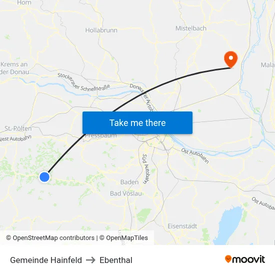 Gemeinde Hainfeld to Ebenthal map