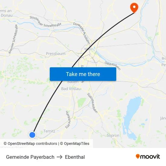 Gemeinde Payerbach to Ebenthal map