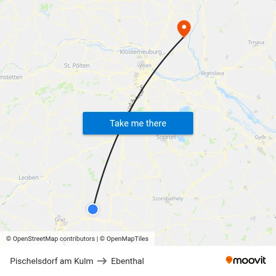 Pischelsdorf am Kulm to Ebenthal map