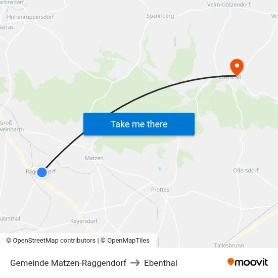 Gemeinde Matzen-Raggendorf to Ebenthal map
