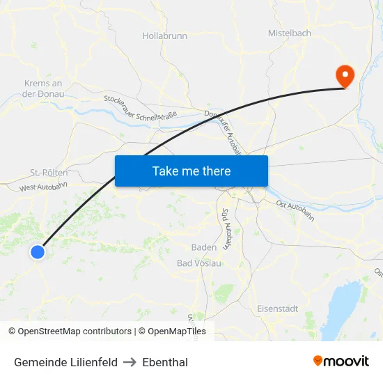 Gemeinde Lilienfeld to Ebenthal map