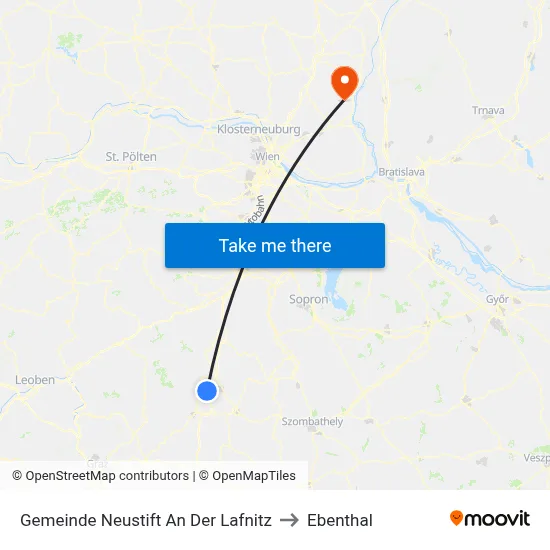 Gemeinde Neustift An Der Lafnitz to Ebenthal map