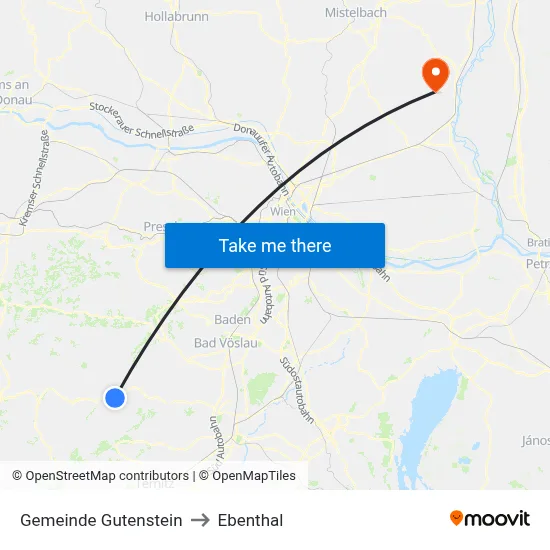 Gemeinde Gutenstein to Ebenthal map