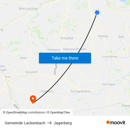 Gemeinde Lackenbach to Jagerberg map