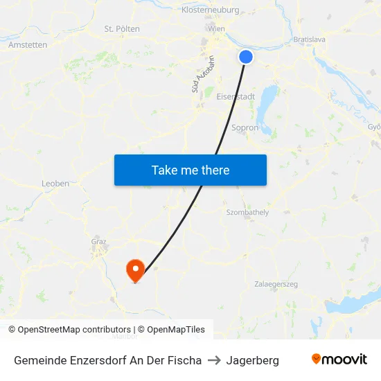 Gemeinde Enzersdorf An Der Fischa to Jagerberg map