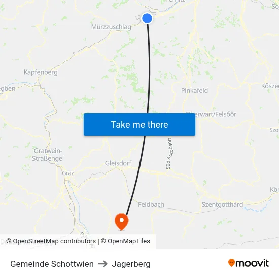 Gemeinde Schottwien to Jagerberg map