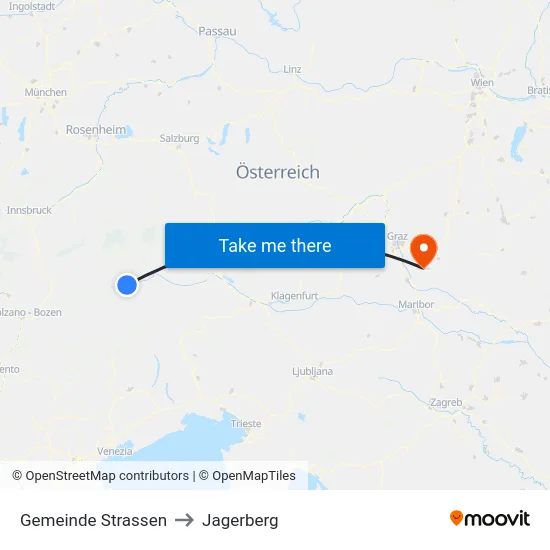 Gemeinde Strassen to Jagerberg map