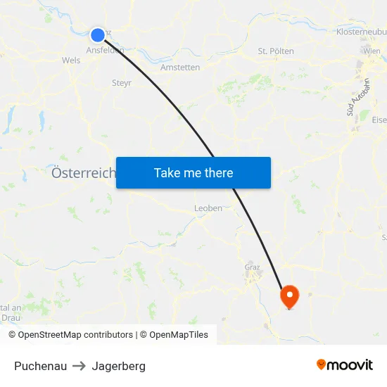 Puchenau to Jagerberg map