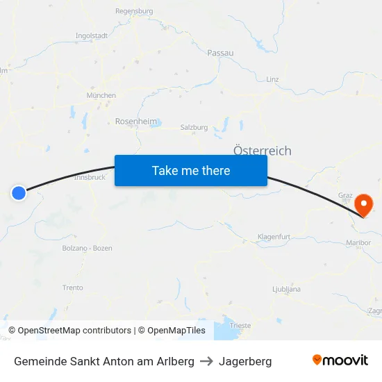 Gemeinde Sankt Anton am Arlberg to Jagerberg map