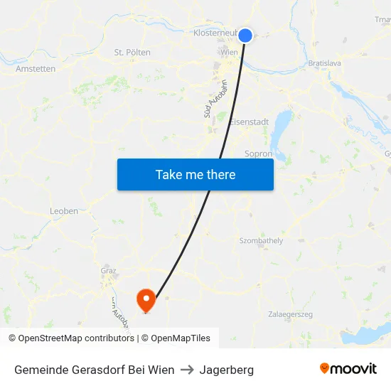 Gemeinde Gerasdorf Bei Wien to Jagerberg map