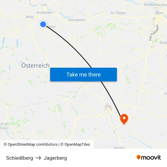 Schiedlberg to Jagerberg map