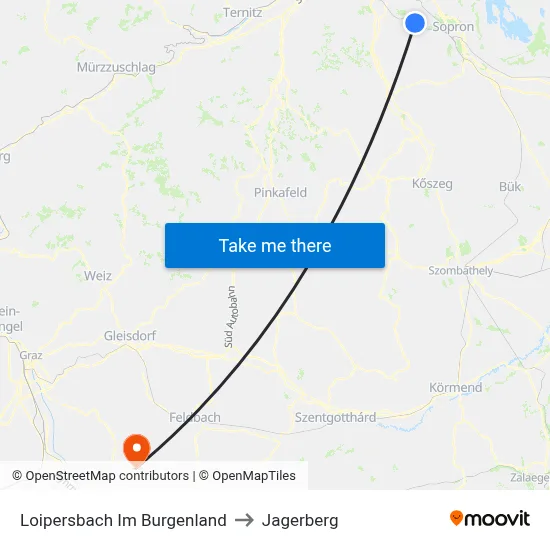 Loipersbach Im Burgenland to Jagerberg map
