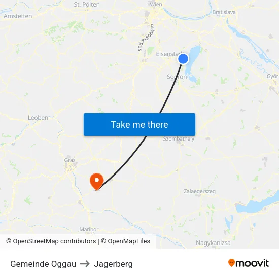 Gemeinde Oggau to Jagerberg map