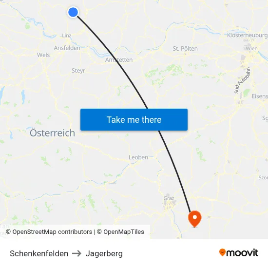 Schenkenfelden to Jagerberg map