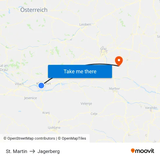 St. Martin to Jagerberg map