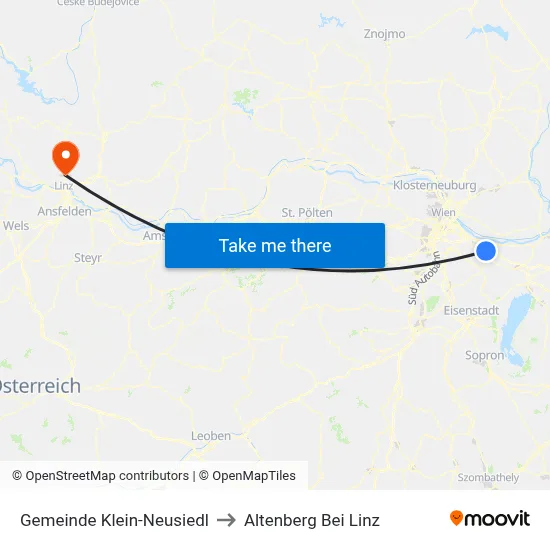 Gemeinde Klein-Neusiedl to Altenberg Bei Linz map