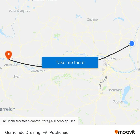 Gemeinde Drösing to Puchenau map