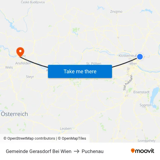 Gemeinde Gerasdorf Bei Wien to Puchenau map