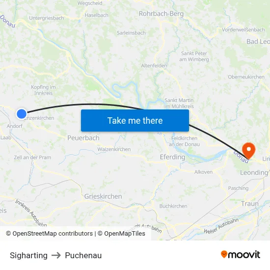 Sigharting to Puchenau map