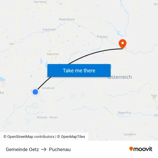 Gemeinde Oetz to Puchenau map
