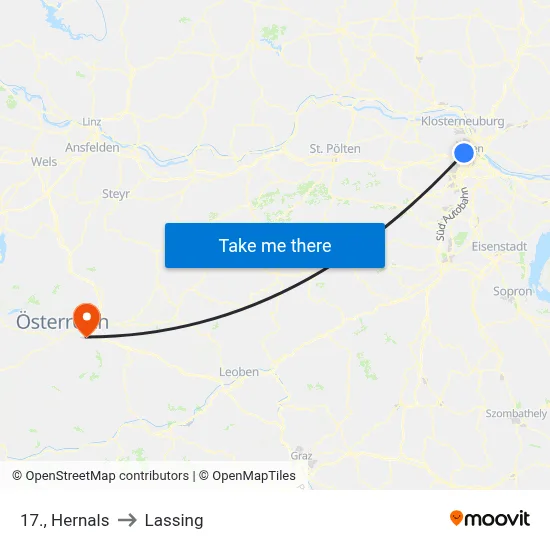 17., Hernals to Lassing map