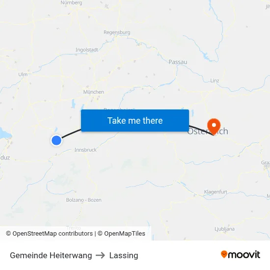 Gemeinde Heiterwang to Lassing map