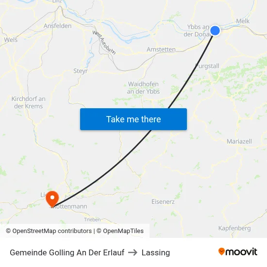Gemeinde Golling An Der Erlauf to Lassing map