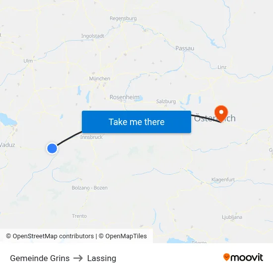 Gemeinde Grins to Lassing map