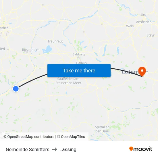Gemeinde Schlitters to Lassing map