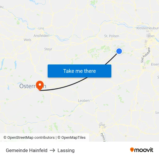 Gemeinde Hainfeld to Lassing map
