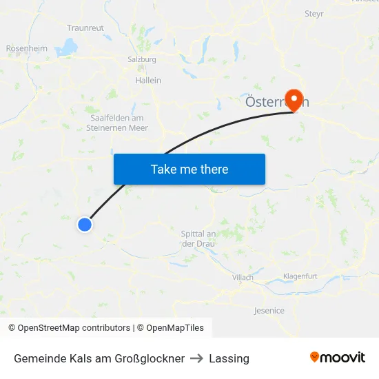 Gemeinde Kals am Großglockner to Lassing map