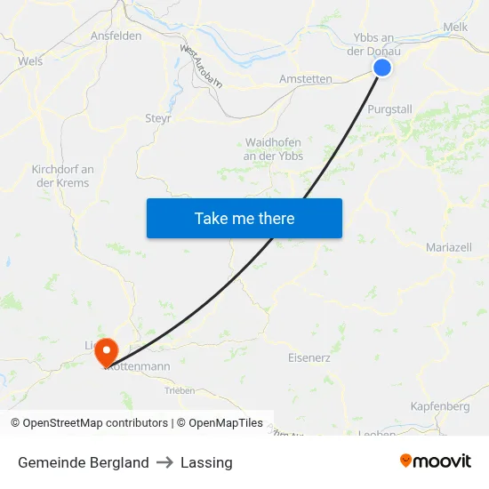 Gemeinde Bergland to Lassing map
