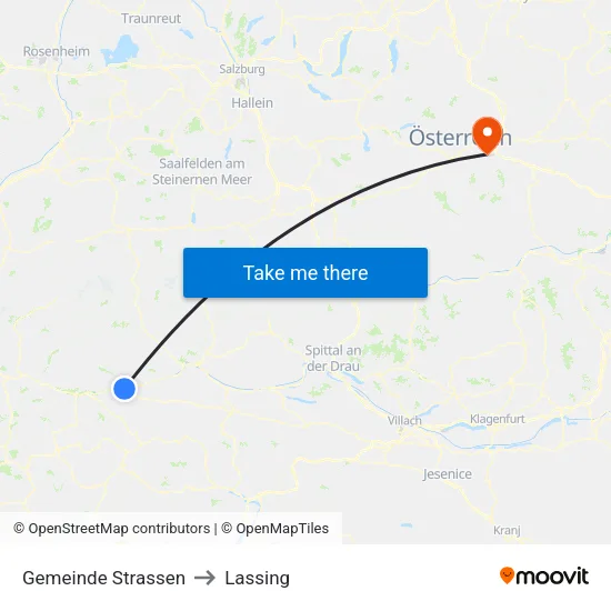 Gemeinde Strassen to Lassing map