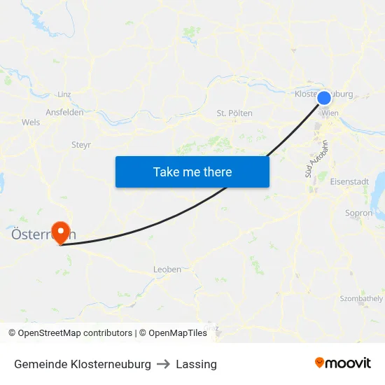 Gemeinde Klosterneuburg to Lassing map