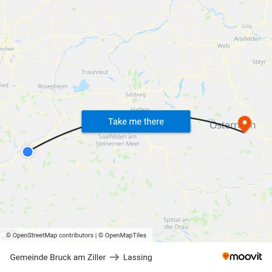 Gemeinde Bruck am Ziller to Lassing map