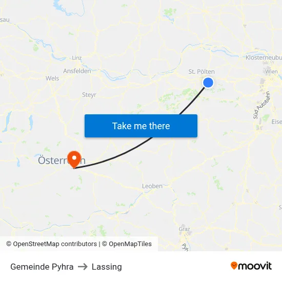 Gemeinde Pyhra to Lassing map