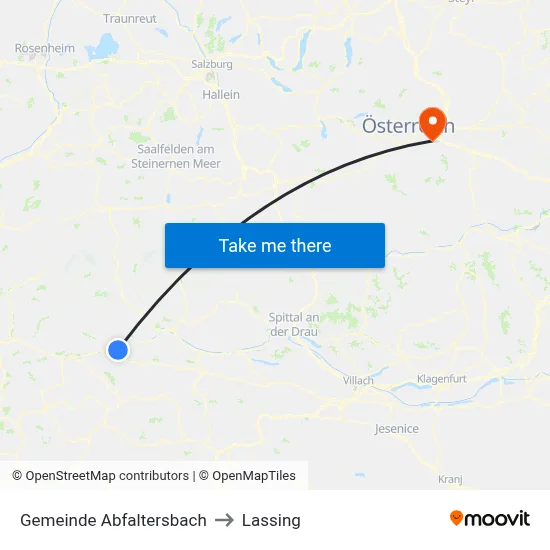 Gemeinde Abfaltersbach to Lassing map