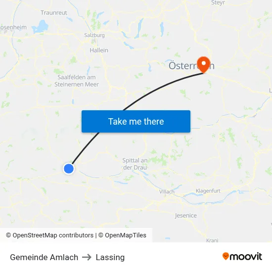 Gemeinde Amlach to Lassing map