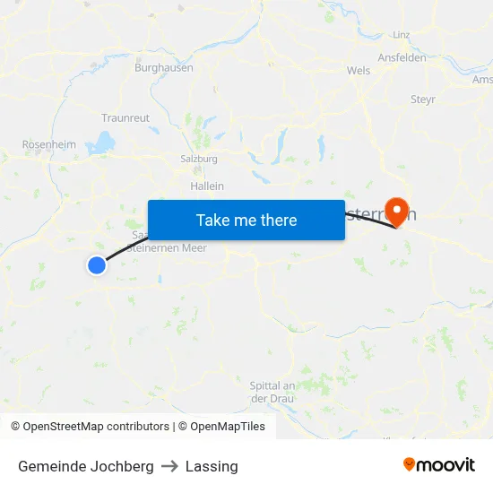 Gemeinde Jochberg to Lassing map