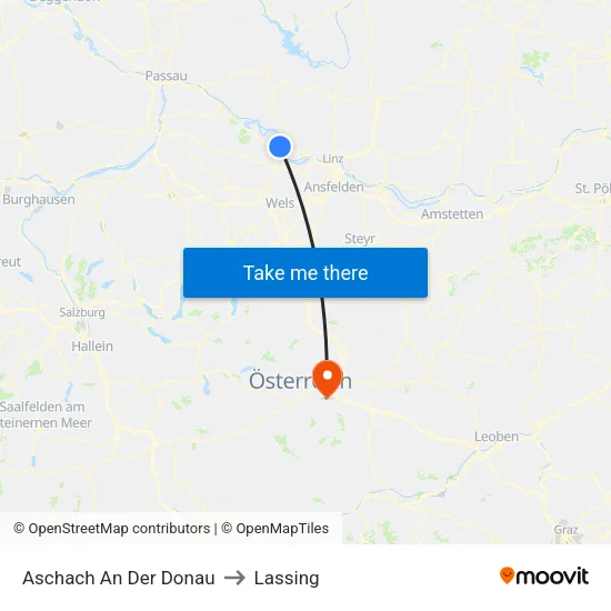 Aschach An Der Donau to Lassing map