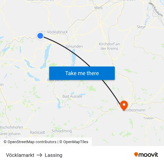Vöcklamarkt to Lassing map