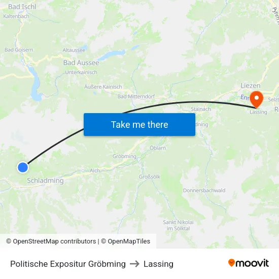 Politische Expositur Gröbming to Lassing map