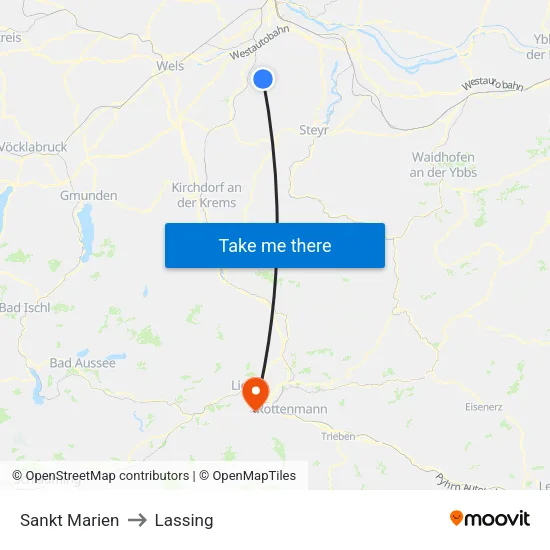 Sankt Marien to Lassing map