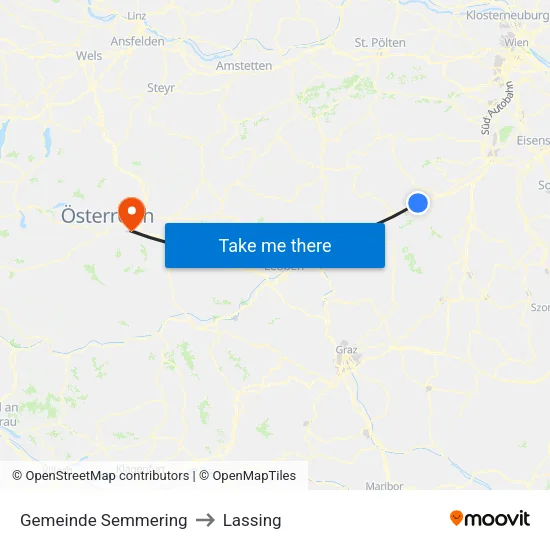 Gemeinde Semmering to Lassing map